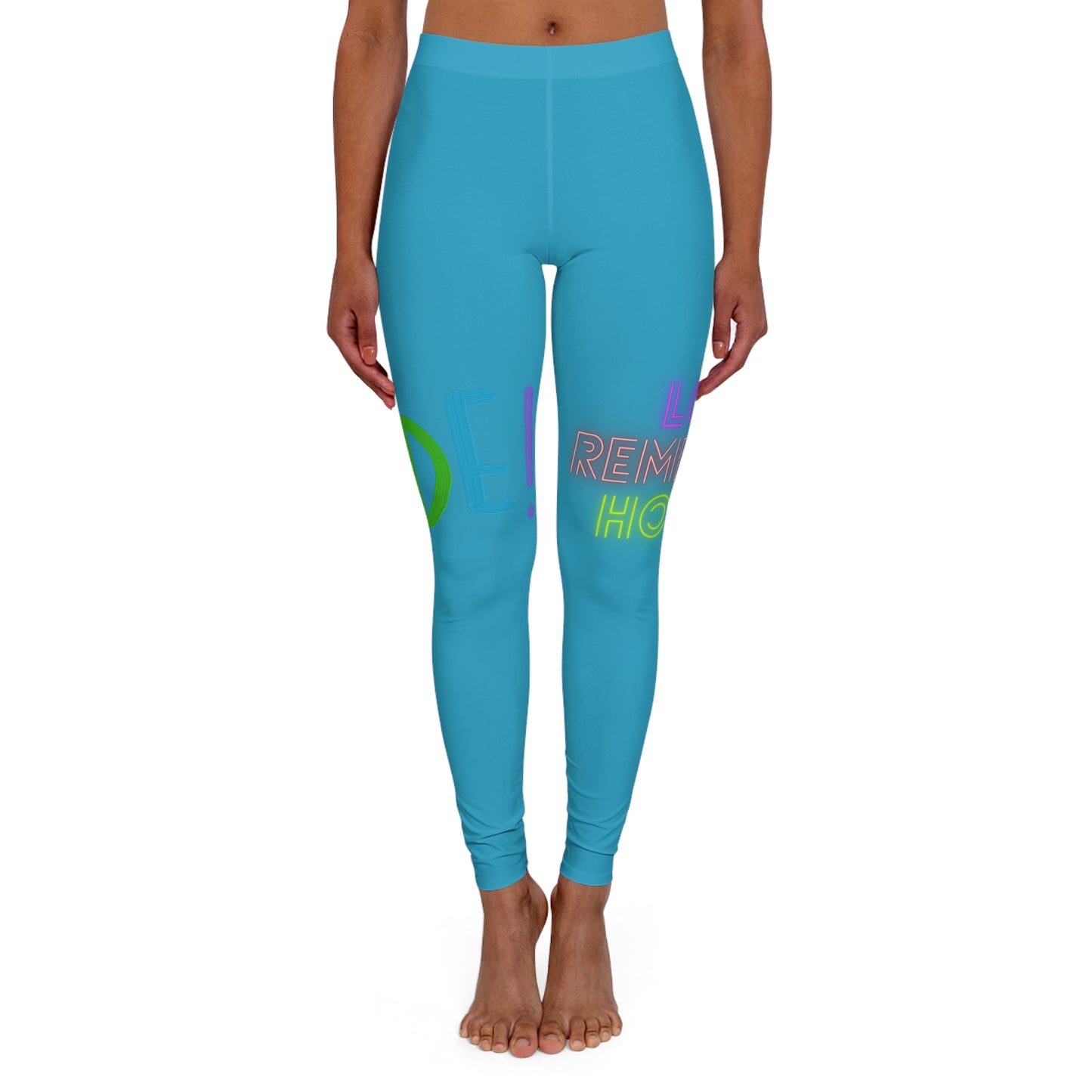 Women's Spandex Leggings: LGBTQ Pride Turquoise