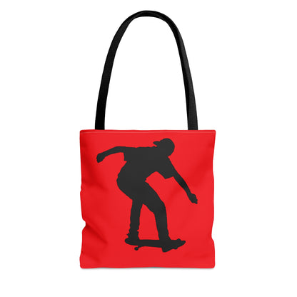 Tote Bag: Skateboarding Red