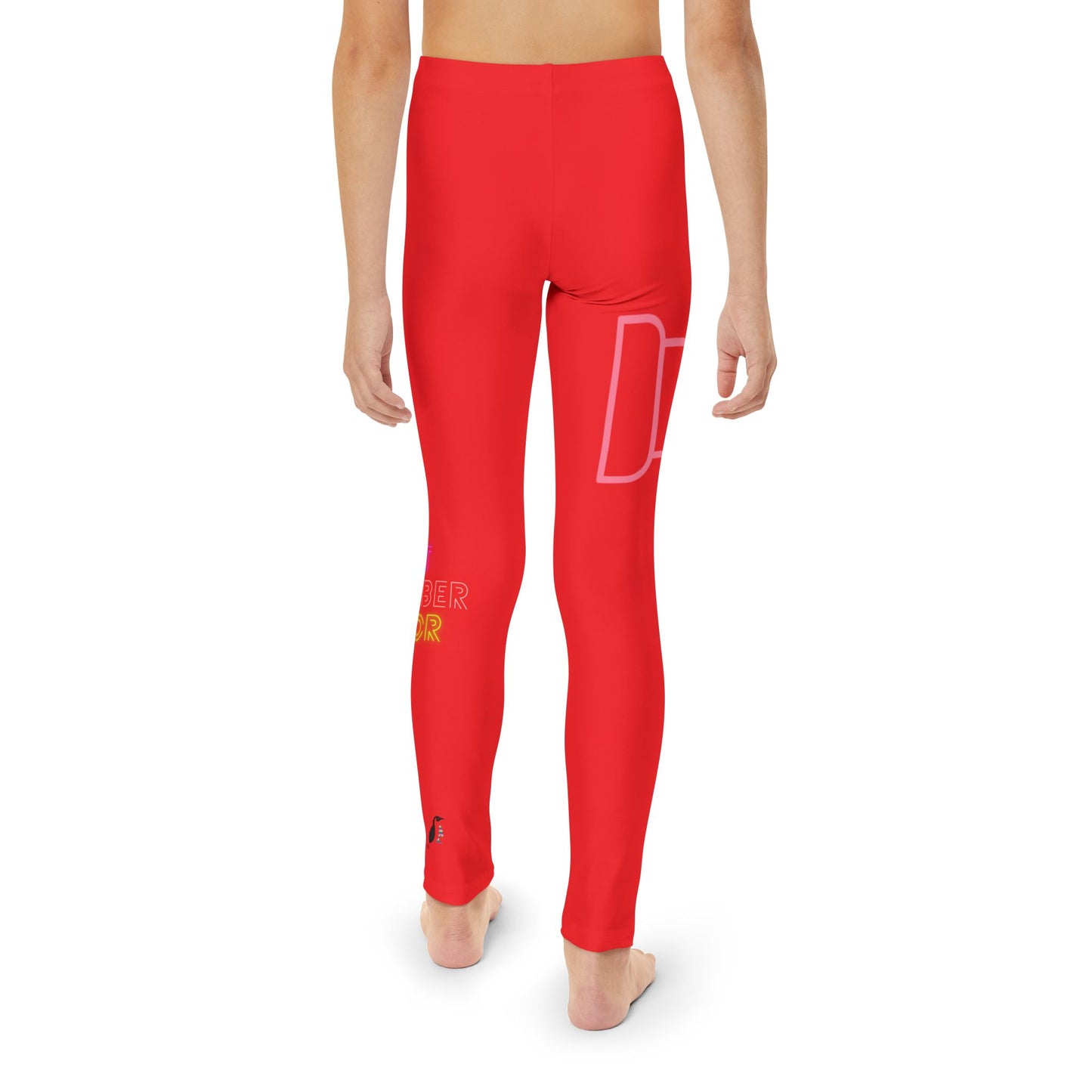 Youth Full-Length Leggings: Fight Cancer Red