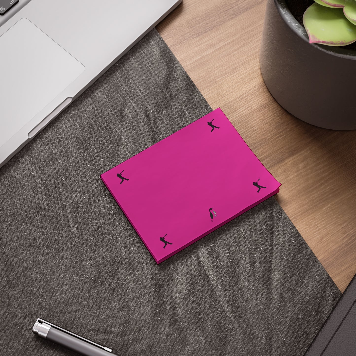 Post-it® Note Pads: Baseball Pink