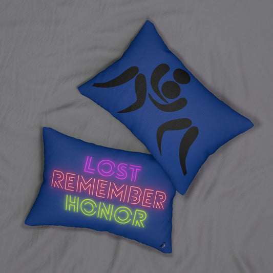 Spun Polyester Lumbar Pillow: Wrestling Dark Blue