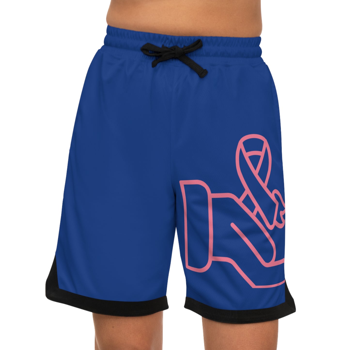 Basketball Rib Shorts: Fight Cancer Dark Blue