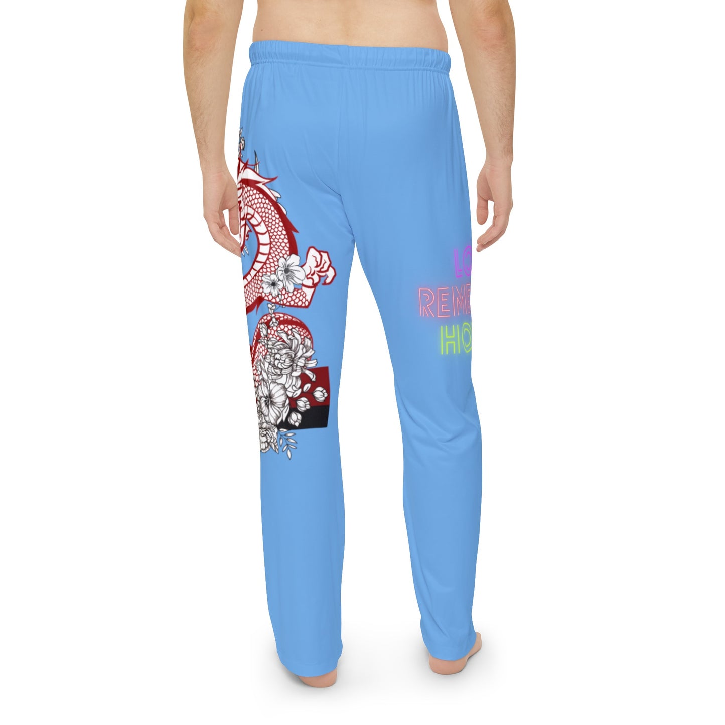 Men's Pajama Pants: Dragons Lite Blue