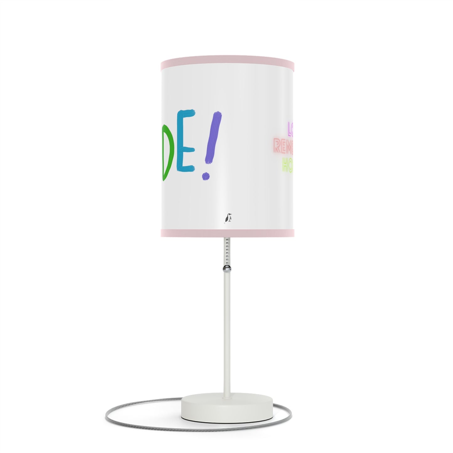 Lamp on a Stand, US|CA plug: LGBTQ Pride White 