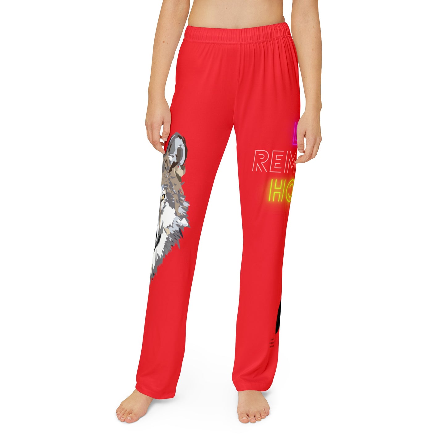 Kids Pajama Pants: Wolves Red