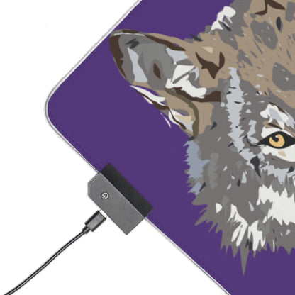 LED Gaming Mouse Pad: Wolves Purple