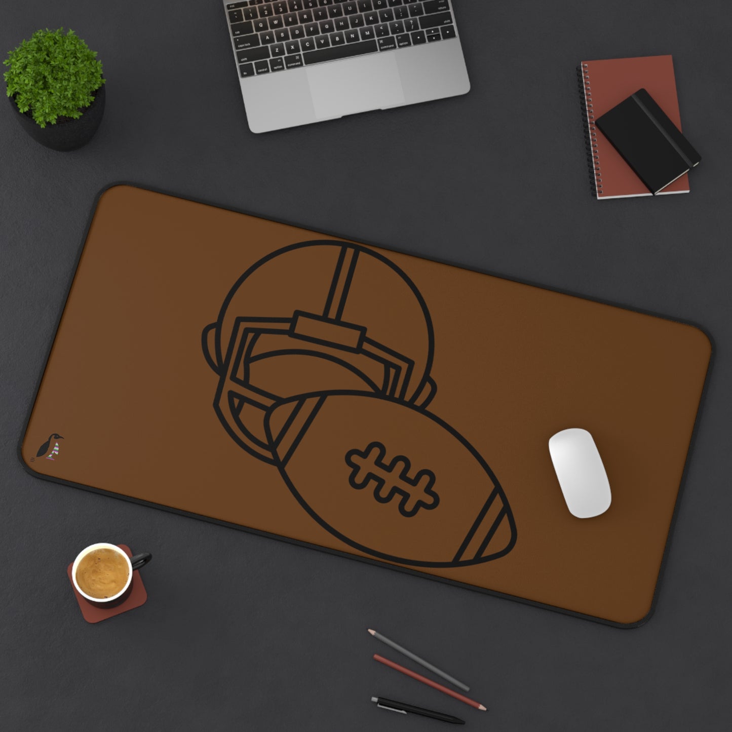 Desk Mat: Football Brown