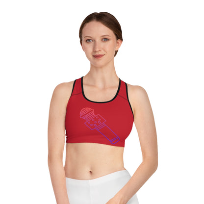 Sports Bra: Music Dark Red