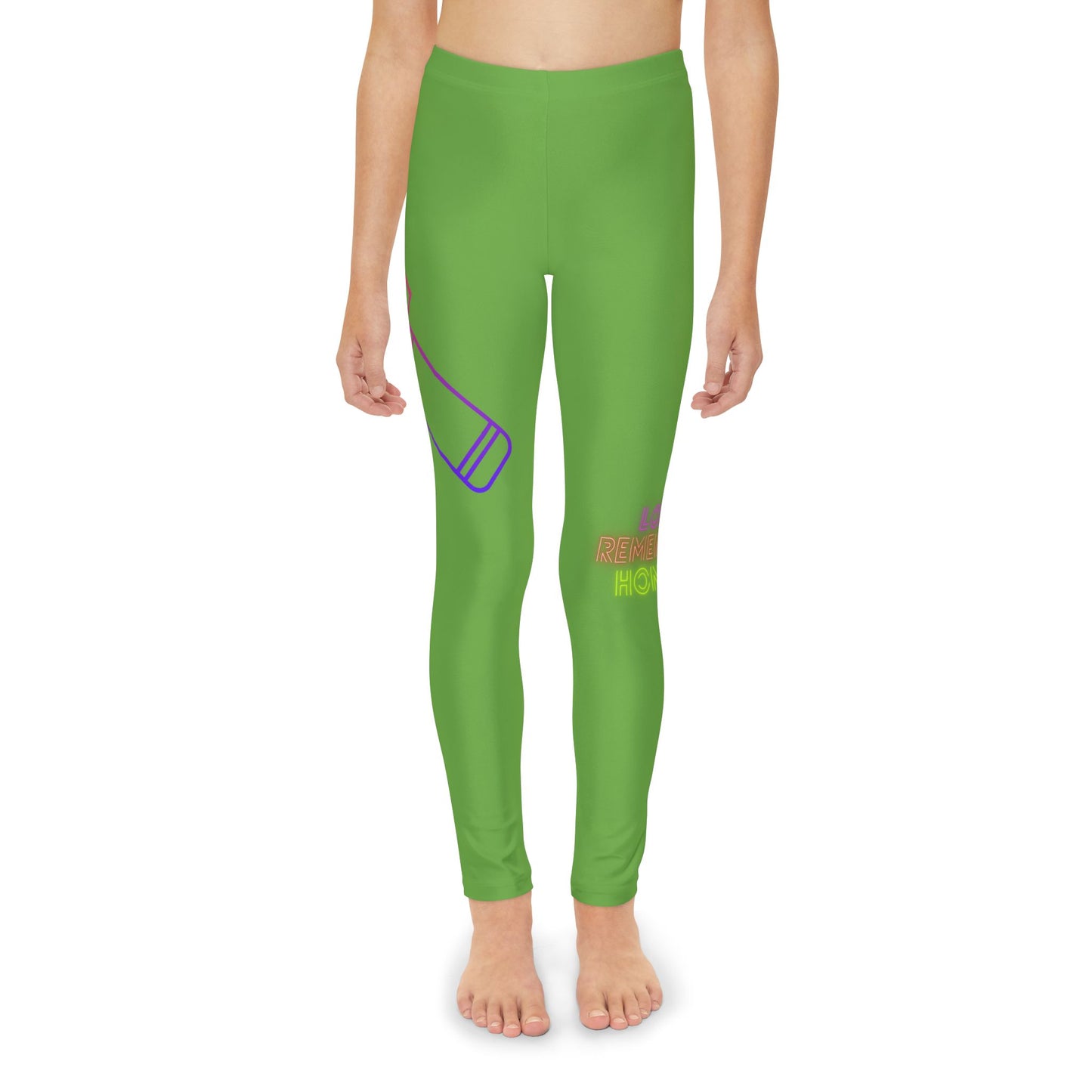 Youth Full-Length Leggings: Music Green