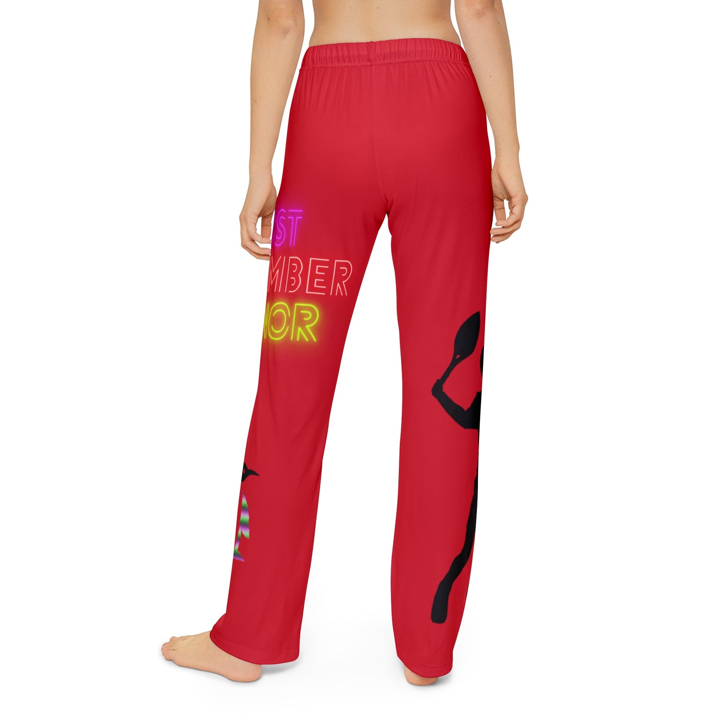 Kids Pajama Pants: Tennis Dark Red