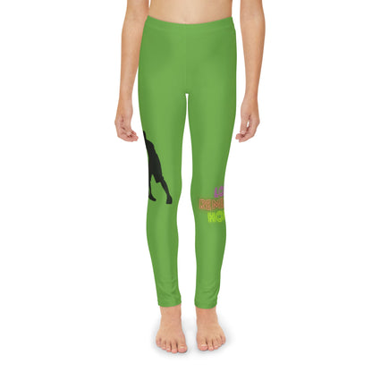 Youth Full-Length Leggings: Basketball Green