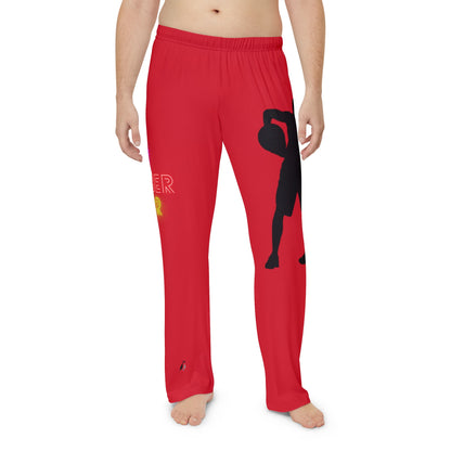 Men's Pajama Pants: Basketball Dark Red