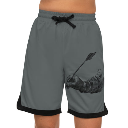 Basketball Rib Shorts: Writing Dark Grey