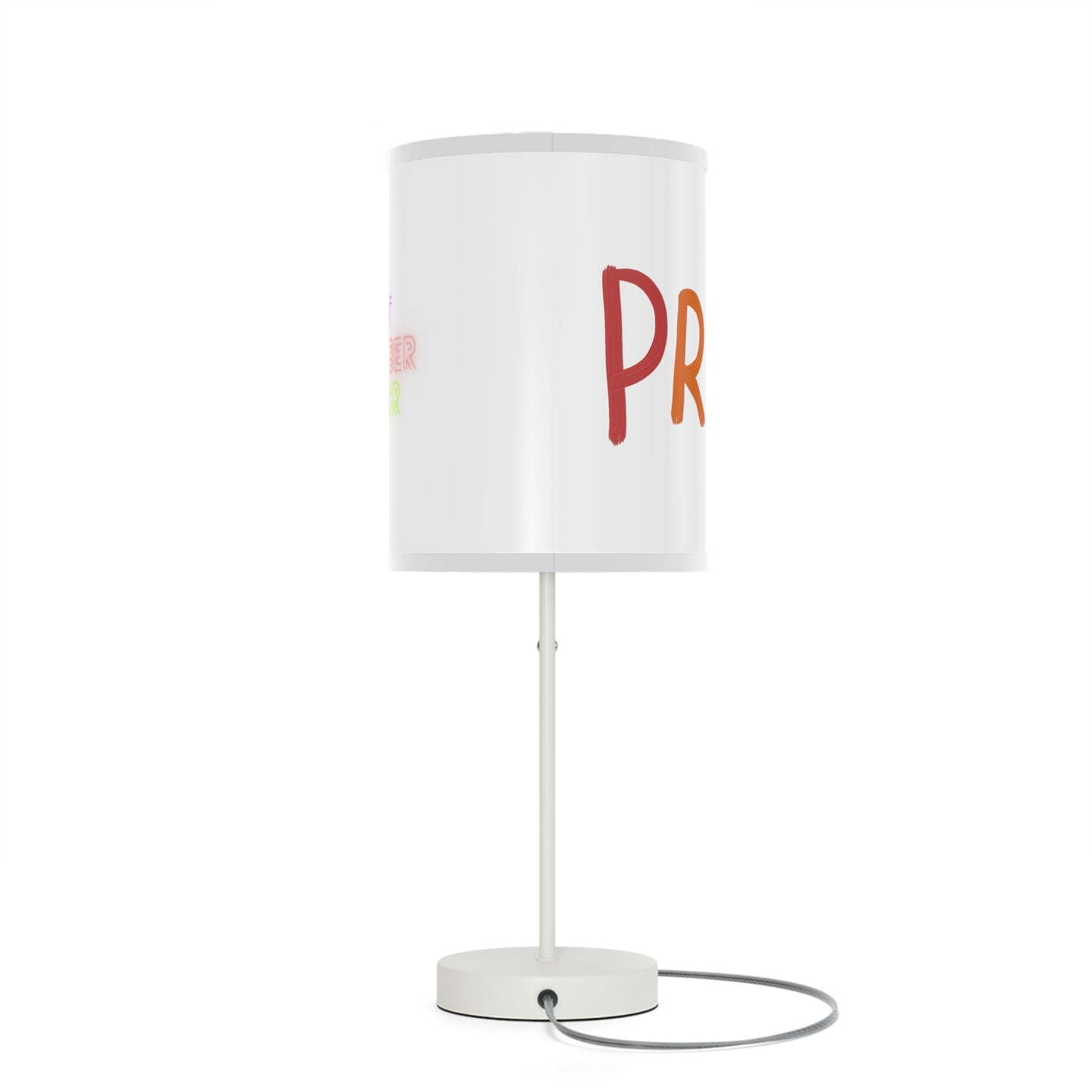 Lamp on a Stand, US|CA plug: LGBTQ Pride White 