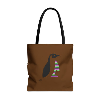 Tote Bag: Crazy Penguin World Logo Brown