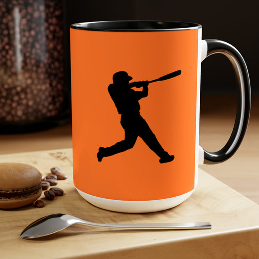 Two-Tone Coffee Mugs, 15oz: Baseball Crusta
