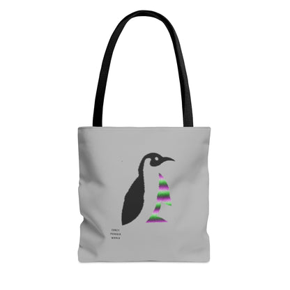 Tote Bag: Crazy Penguin World Logo Lite Grey