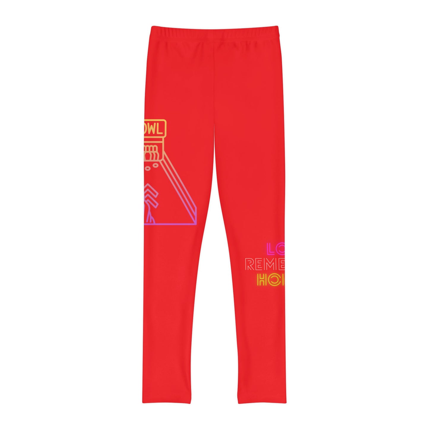 Youth Full-Length Leggings: Bowling Red