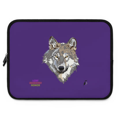 Laptop Sleeve: Wolves Purple