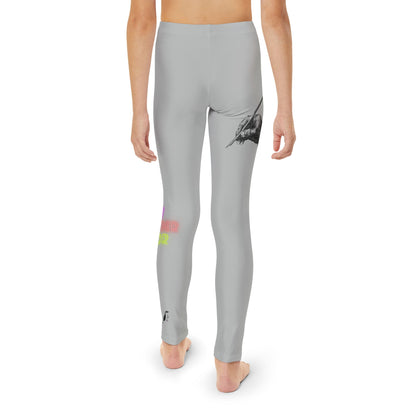 Youth Full-Length Leggings: Writing Lite Grey