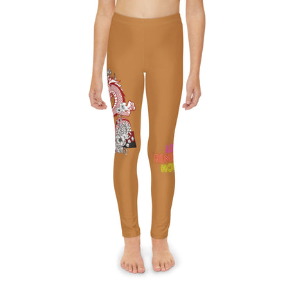 Youth Full-Length Leggings: Dragons Lite Brown