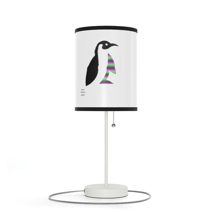 Lamp on a Stand, US|CA plug: Crazy Penguin World Logo White