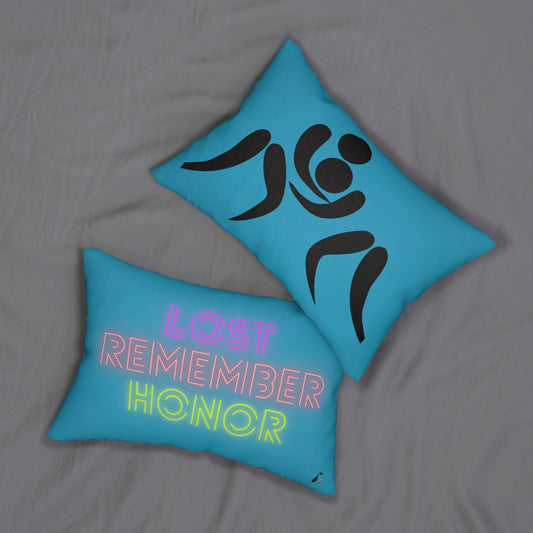 Spun Polyester Lumbar Pillow: Wrestling Turquoise