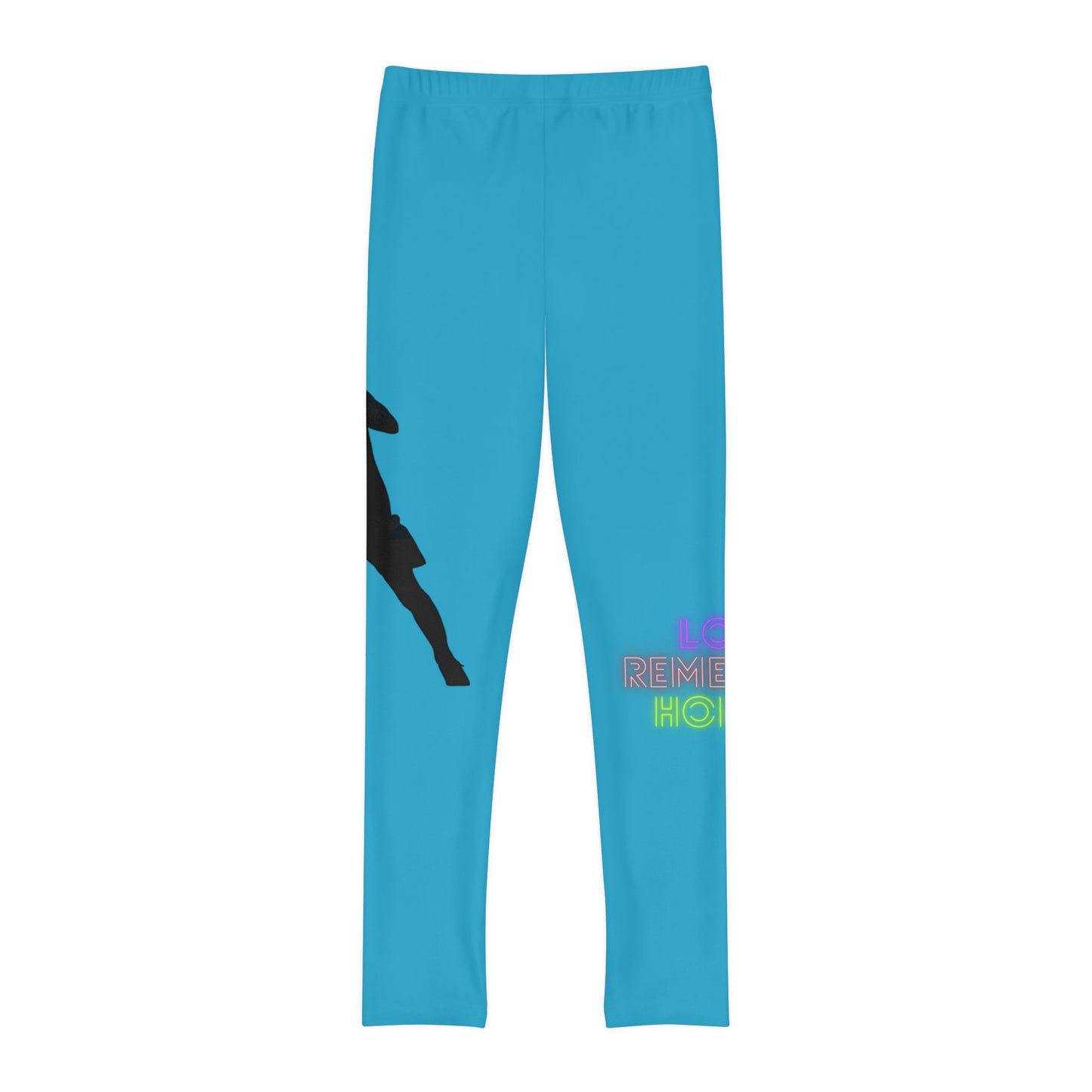 Youth Full-Length Leggings: Soccer Turquoise