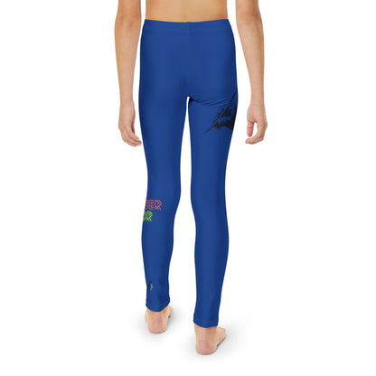 Youth Full-Length Leggings: Writing Dark Blue