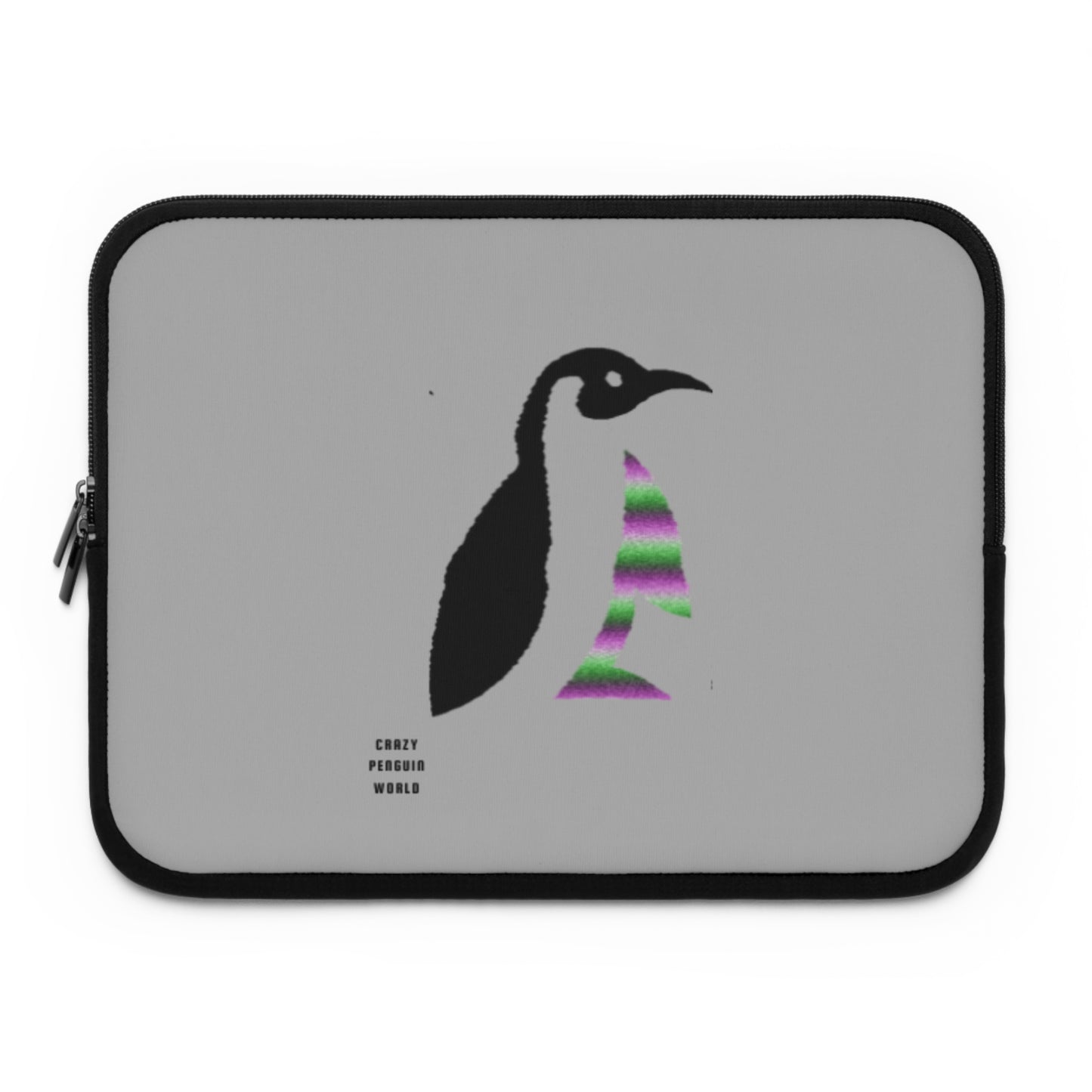 Laptop Sleeve: Crazy Penguin World Logo Lite Grey