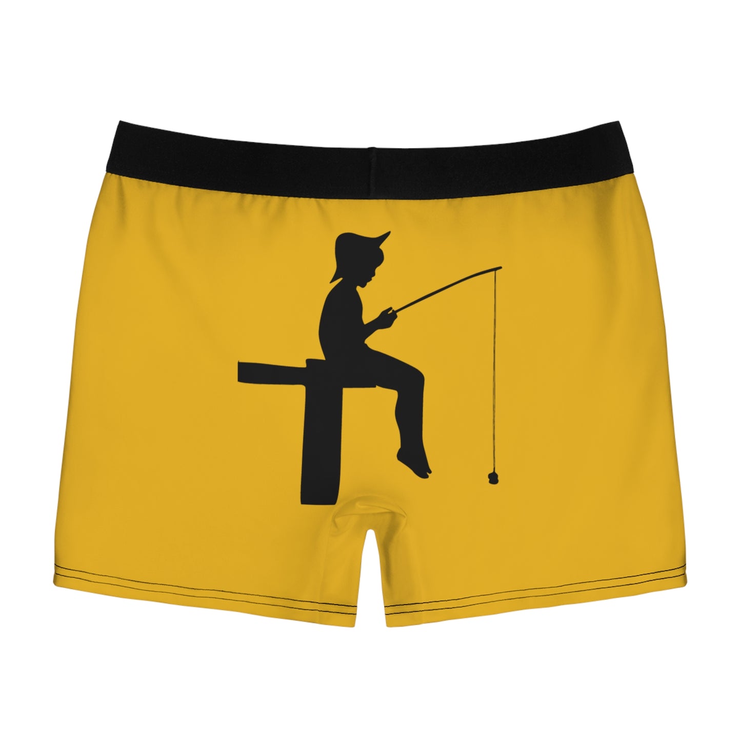 Men's Boxer Briefs: Fishing Yellow