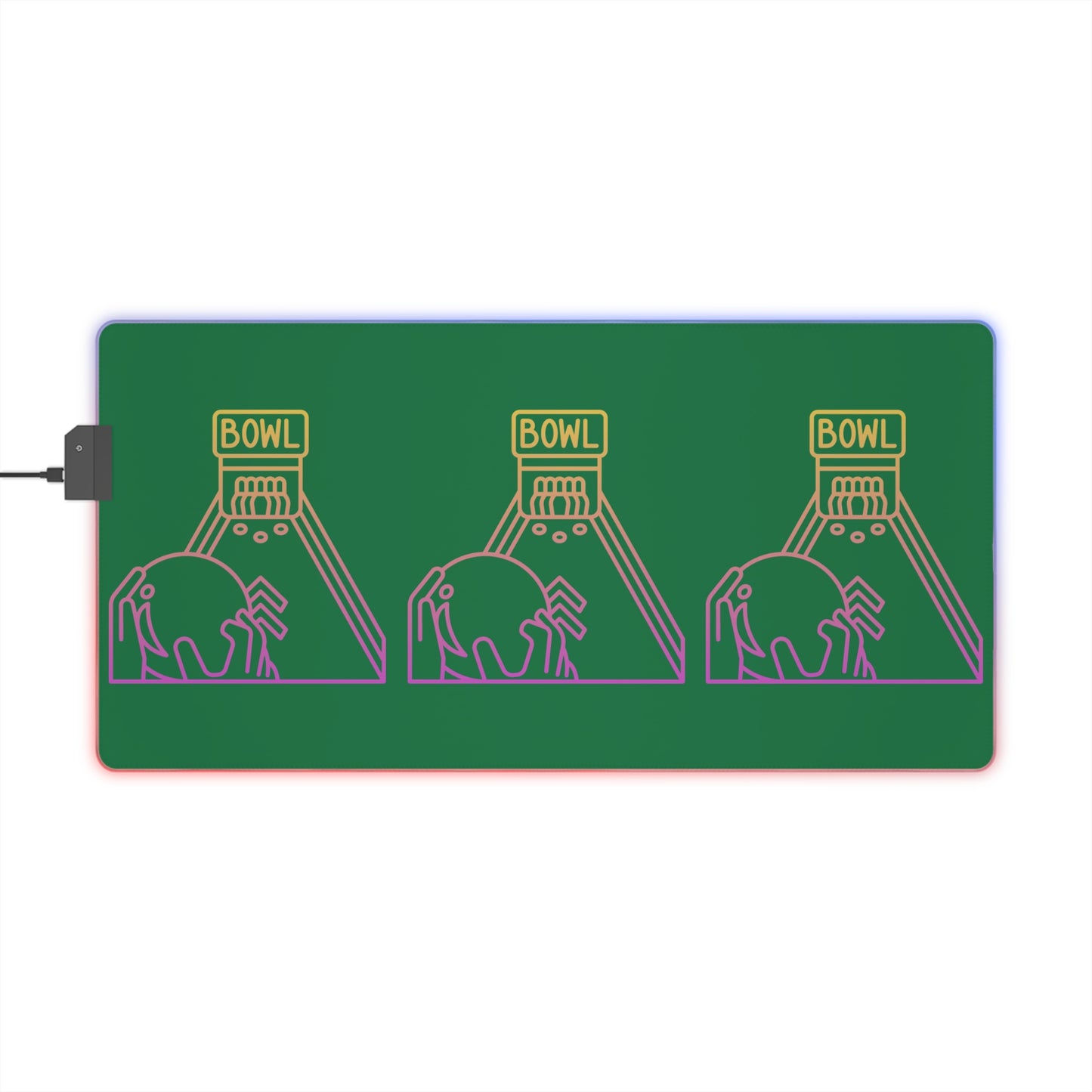 LED Gaming Mouse Pad: Bowling Dark Green