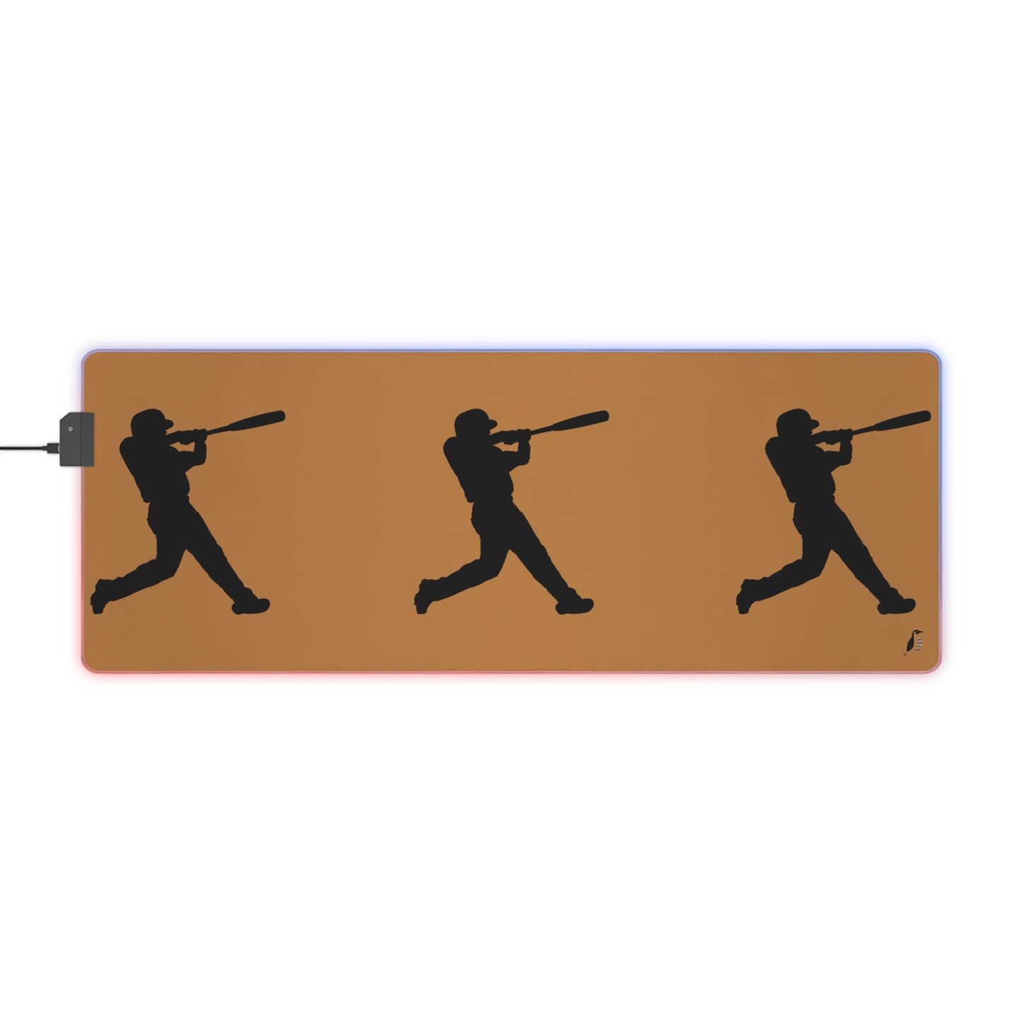 LED Gaming Mouse Pad: Baseball Lite Brown