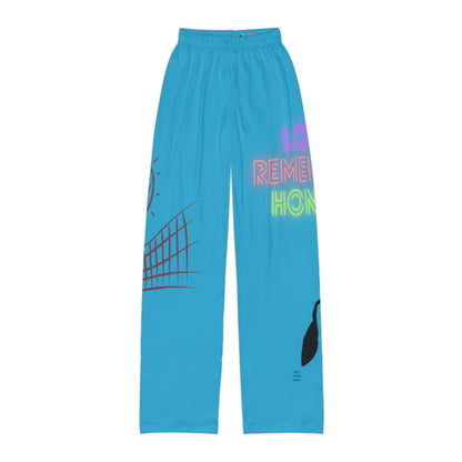 Kids Pajama Pants: Volleyball Turquoise