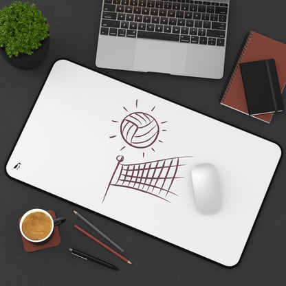 Desk Mat: Volleyball White