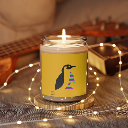 Scented Candle, 9oz: Crazy Penguin World Logo Yellow