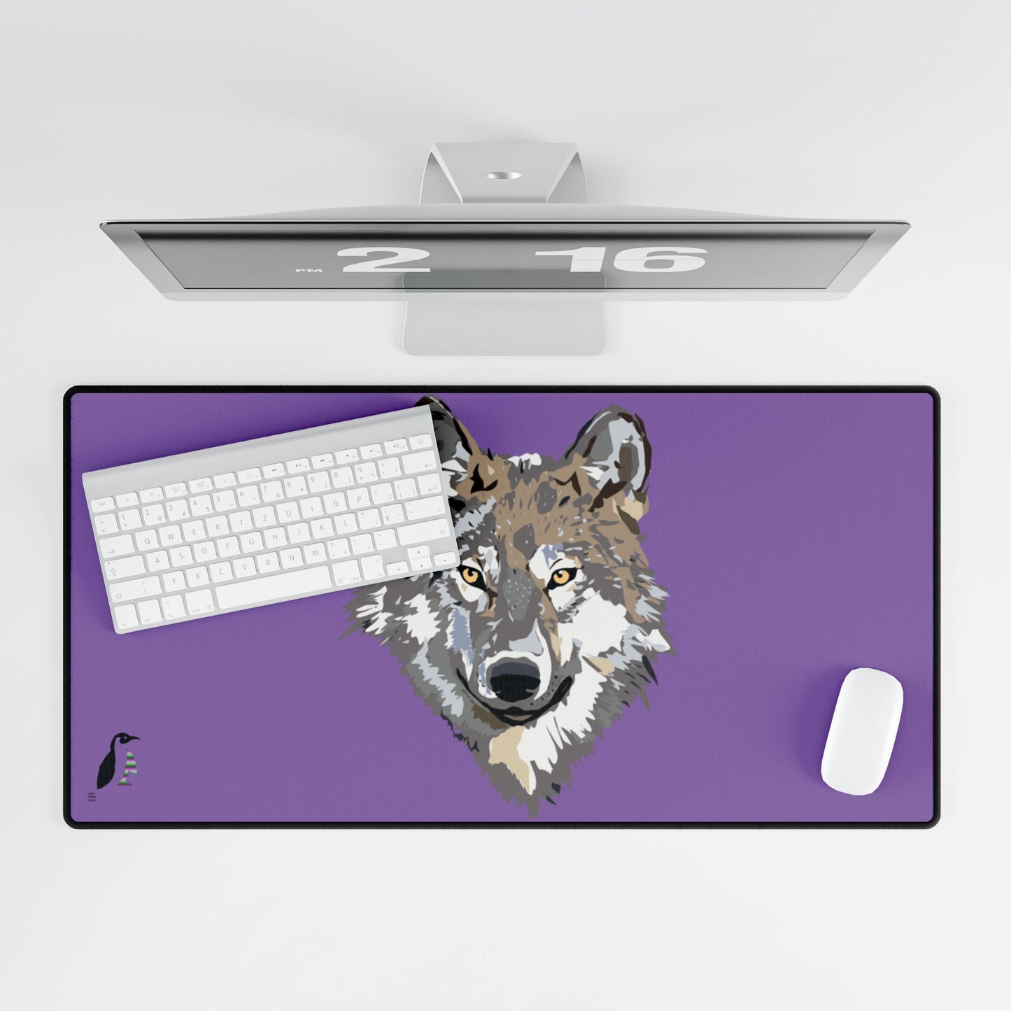 Desk Mats: Wolves Lite Purple