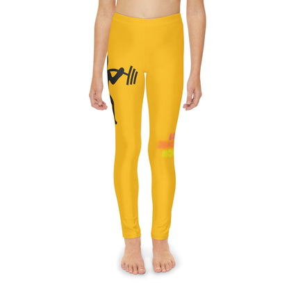 Youth Full-Length Leggings: Weightlifting Yellow