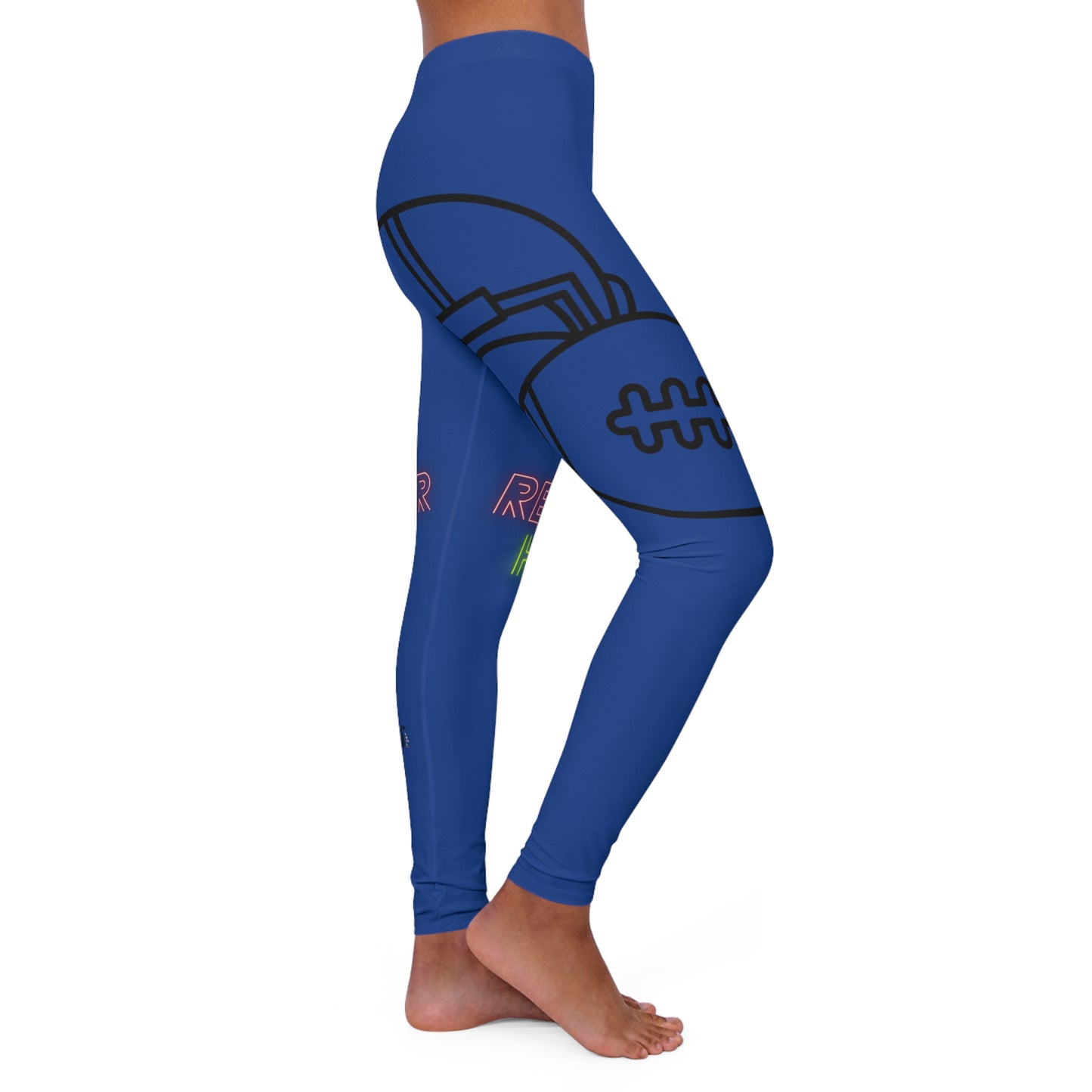 Women's Spandex Leggings: Football Dark Blue