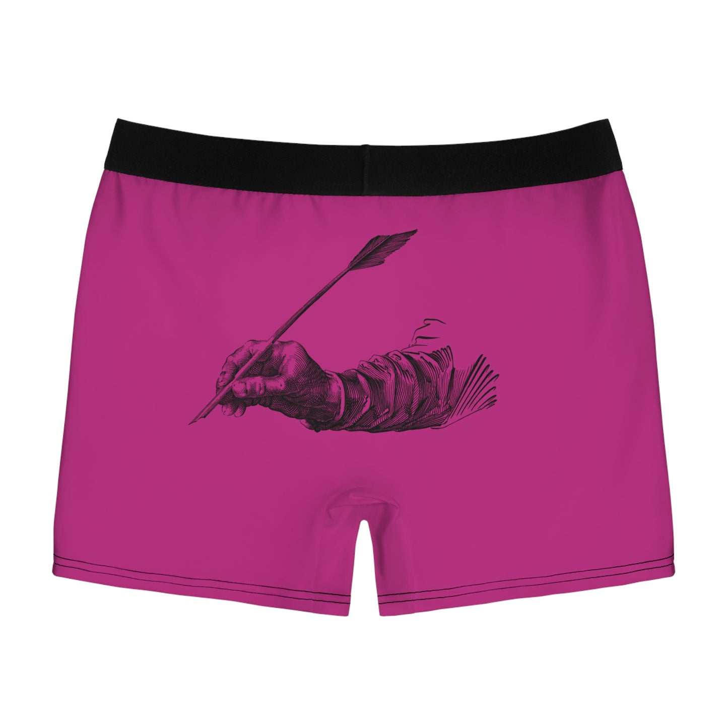 Men's Boxer Briefs: Writing Pink