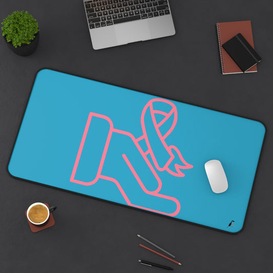 Desk Mat: Fight Cancer Turquoise