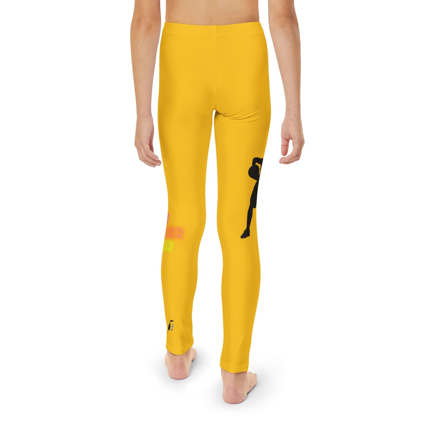 Youth Full-Length Leggings: Basketball Yellow