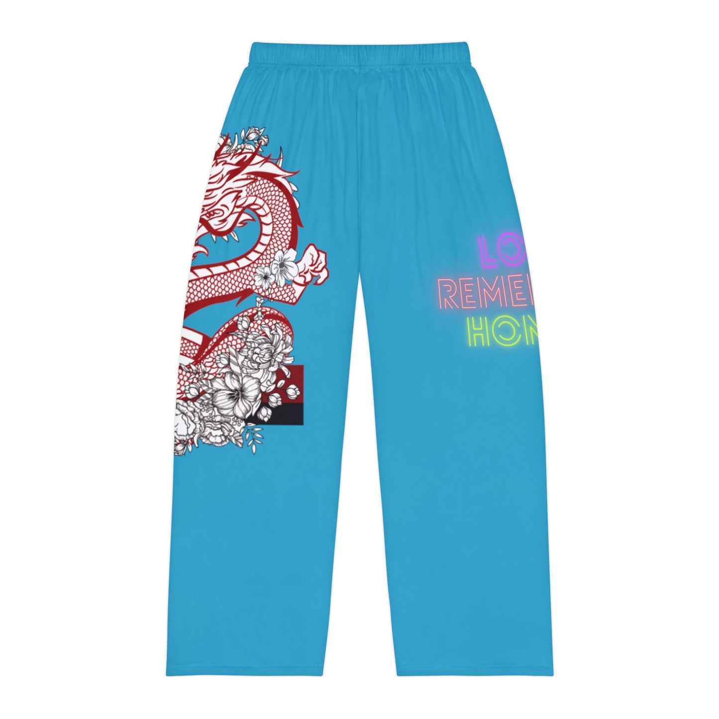 Men's Pajama Pants: Dragons Turquoise