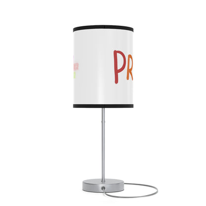 Lamp on a Stand, US|CA plug: LGBTQ Pride White 