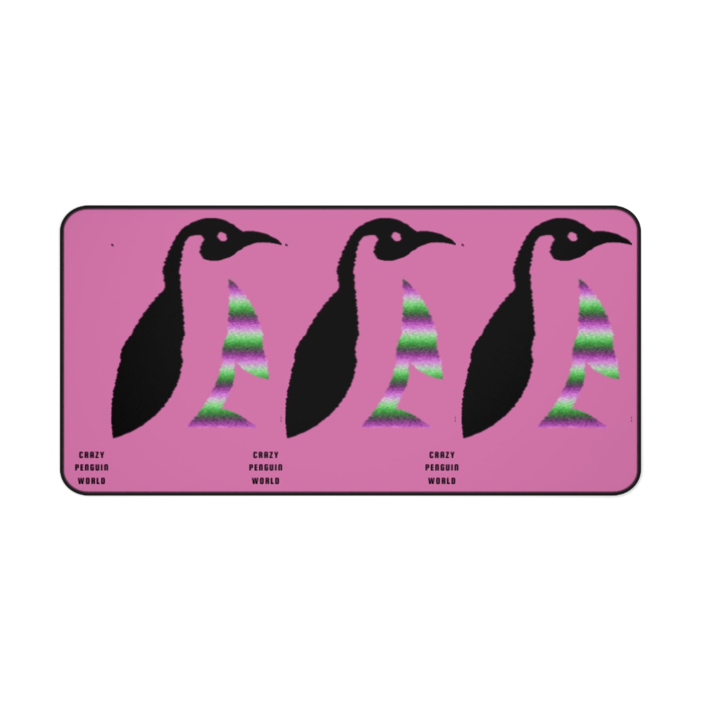 Desk Mat: Crazy Penguin World Logo Lite Pink