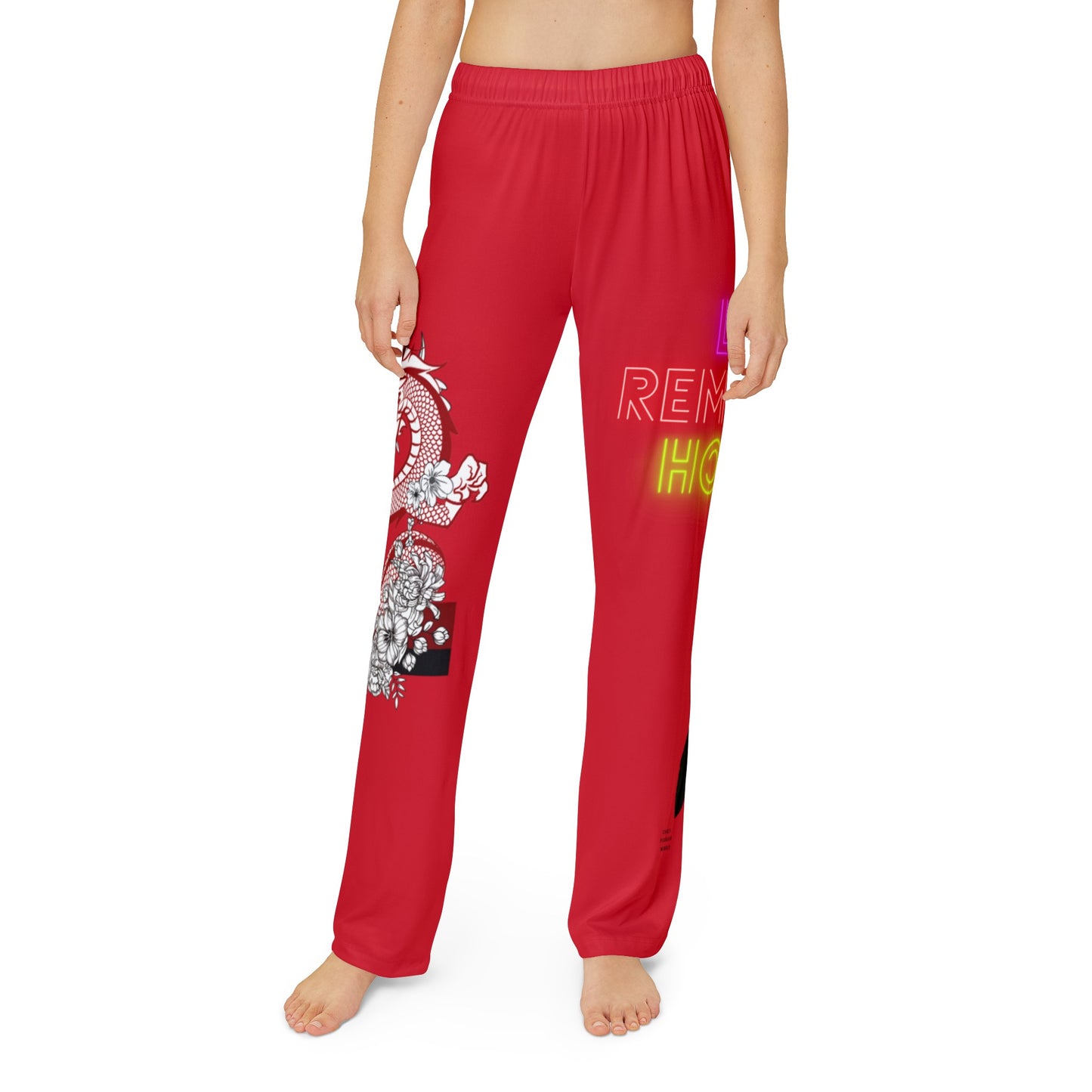 Kids Pajama Pants: Dragons Dark Red