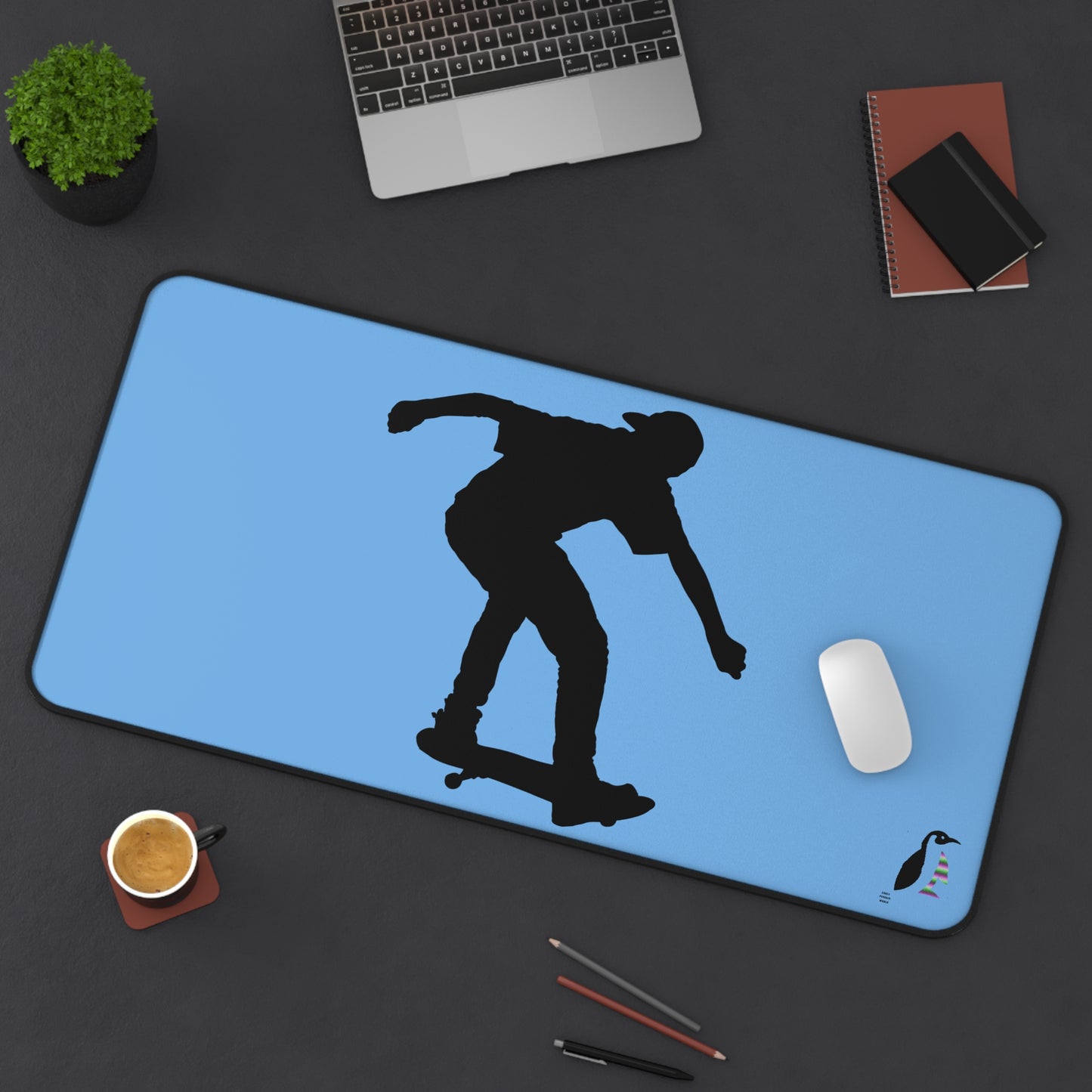 Desk Mat: Skateboarding Lite Blue