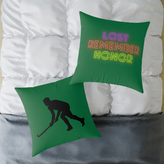 Spun Polyester Pillow: Hockey Dark Green