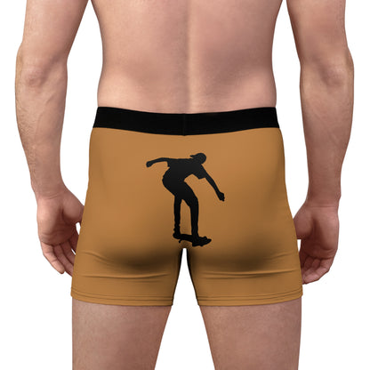 Men's Boxer Briefs: Skateboarding Lite Brown