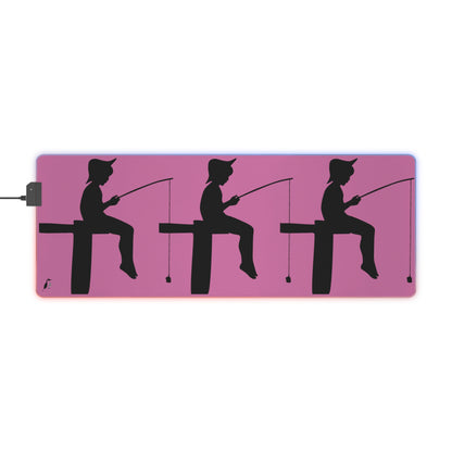 LED Gaming Mouse Pad: Fishing Lite Pink